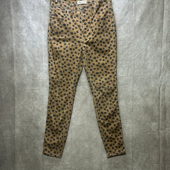 Madewell 10" High-Rise Skinny Leopard Jeans - Size 28 - Picture 9 of 10